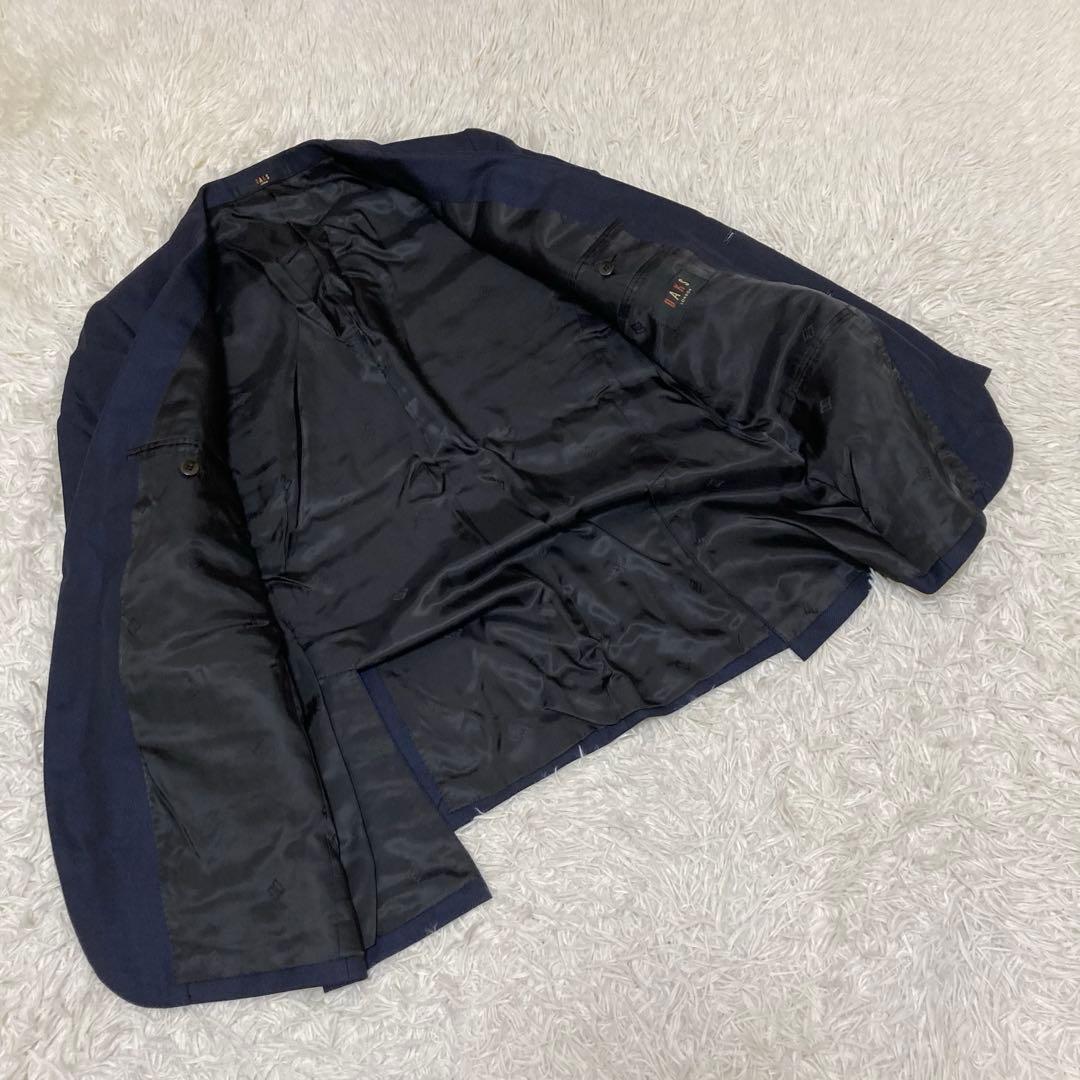 DAKS ダックス　テーラードジャケット　シルク混　ネイビー　サイズAB6