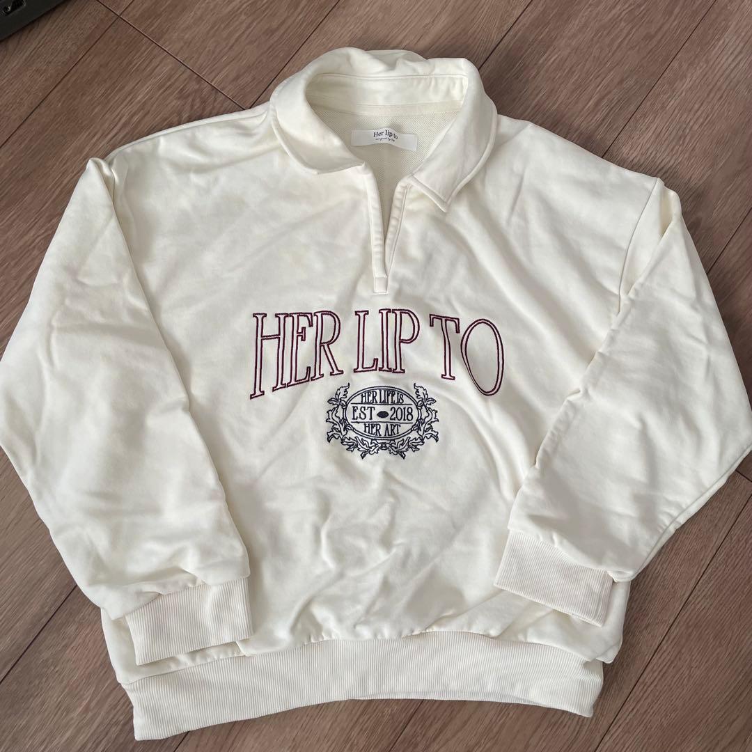 トップス herlipto Embroidery Polo Sweatshirt