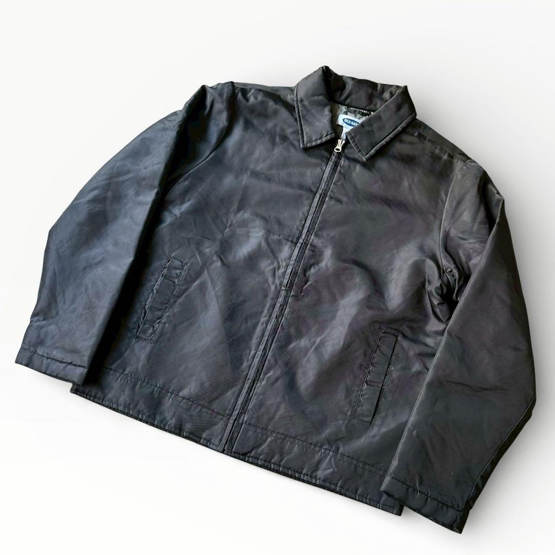90s OLD NAVY ナイロン スウィングトップ スポジャケ 黒
