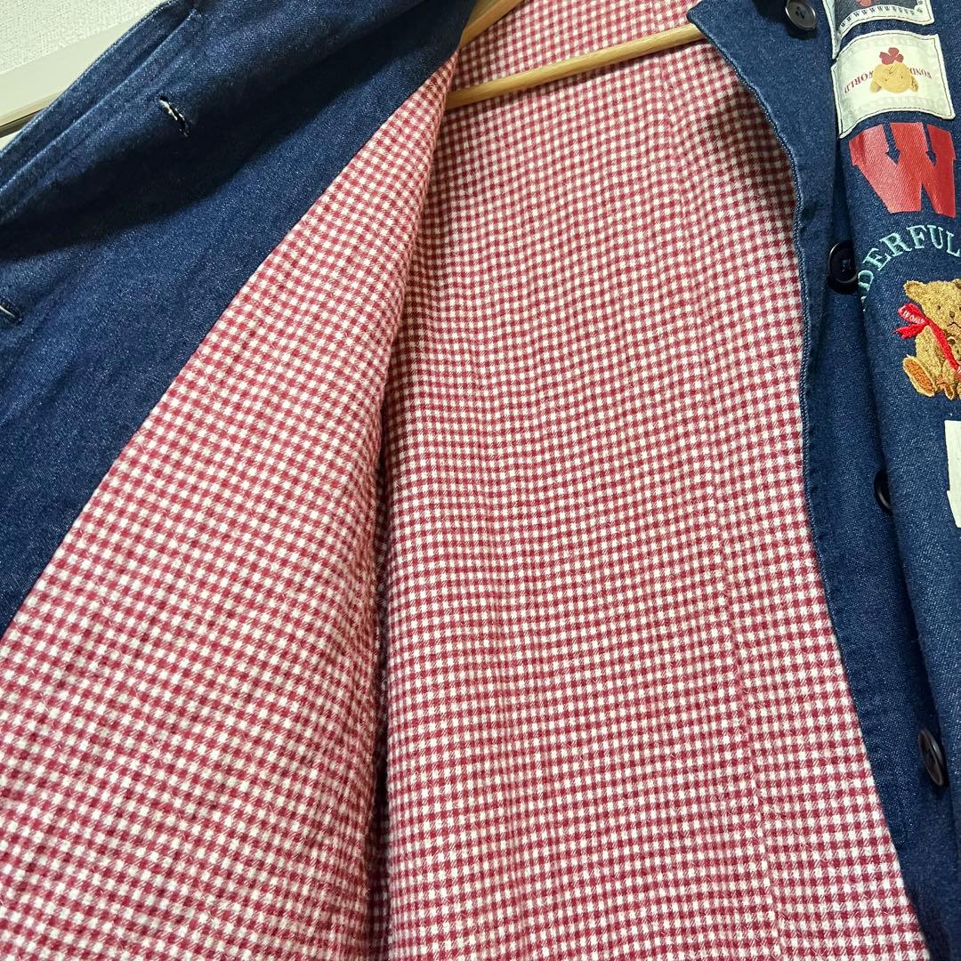 ❣️希少❣️ワンダフルワールド デニム ロングコート フリーサイズ くま ワッペン