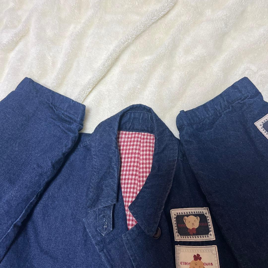 ❣️希少❣️ワンダフルワールド デニム ロングコート フリーサイズ くま ワッペン