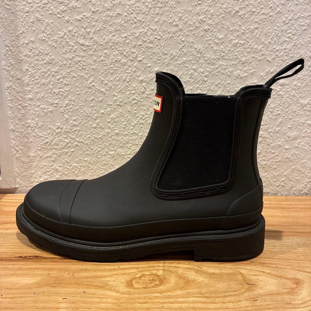HUNTER ブラック サイドゴア レインブーツ　UK6 25.0CM