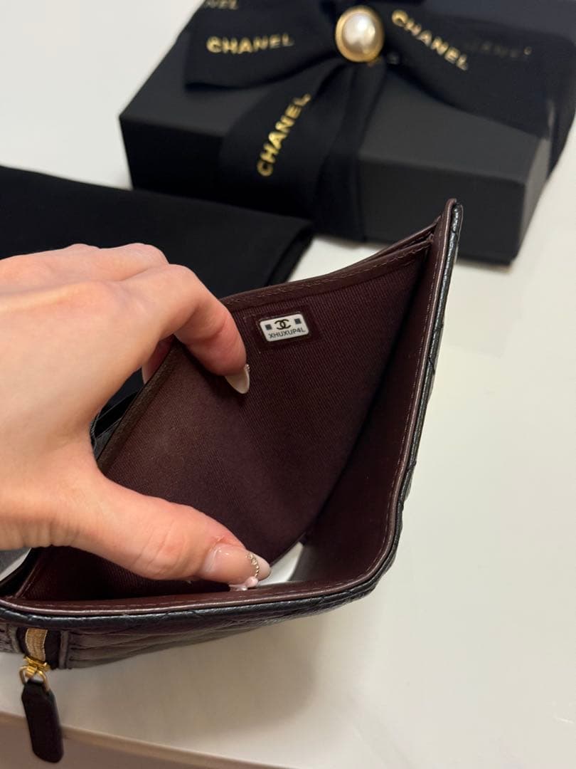 CHANEL キャビアスキン 三つ折り財布