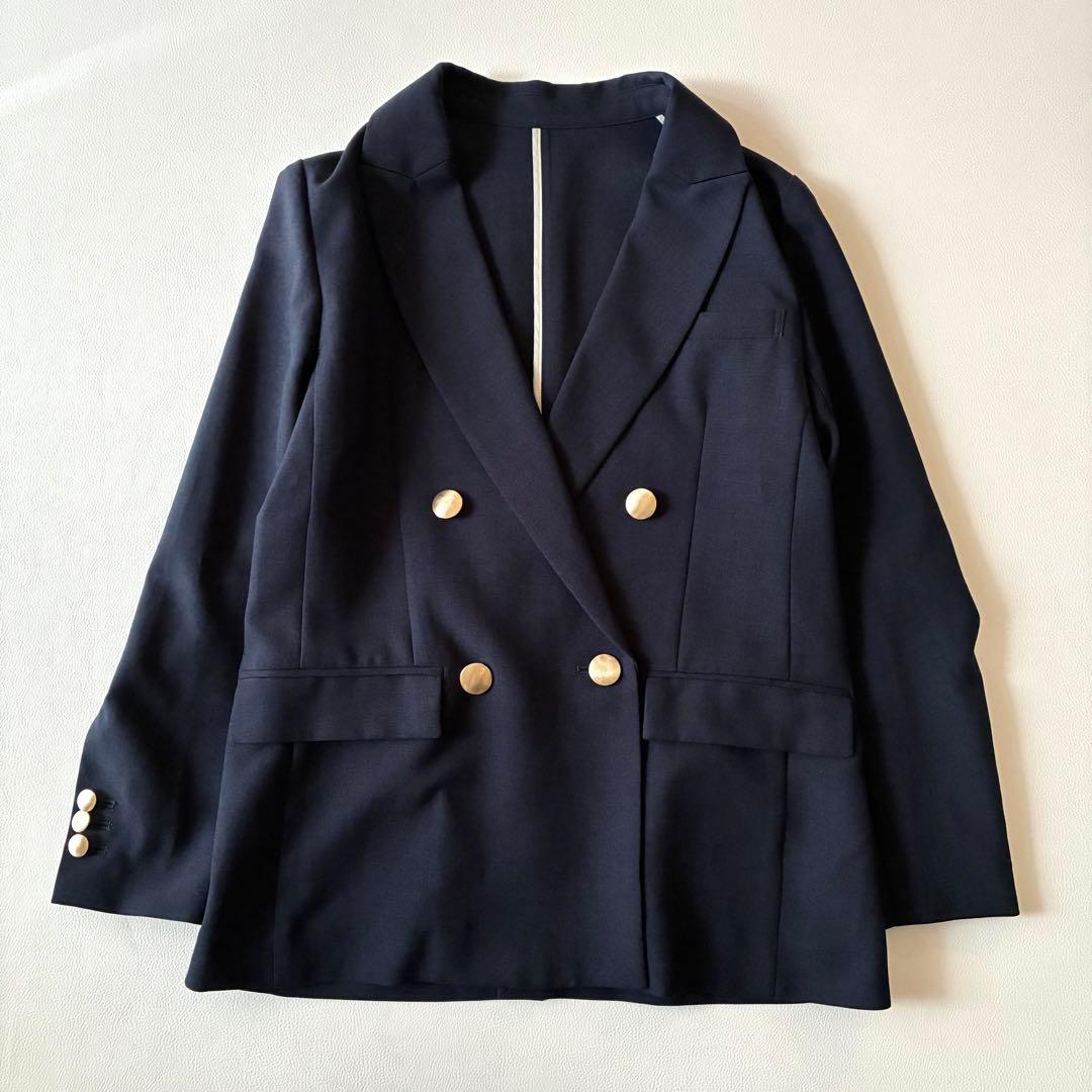 【美品】ノーリーズソフィ　ダブルジャケット　ネイビー　メタルボタン　日本製