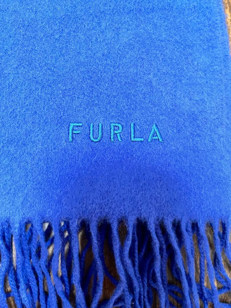 未使用　フルラ　FURULA カシミヤストール　大判マフラーストール　ブルー