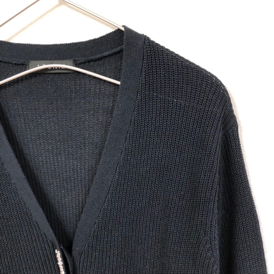 美品 LOUNIE ルーニィ ビジュー付きカーディガン F ネイビー