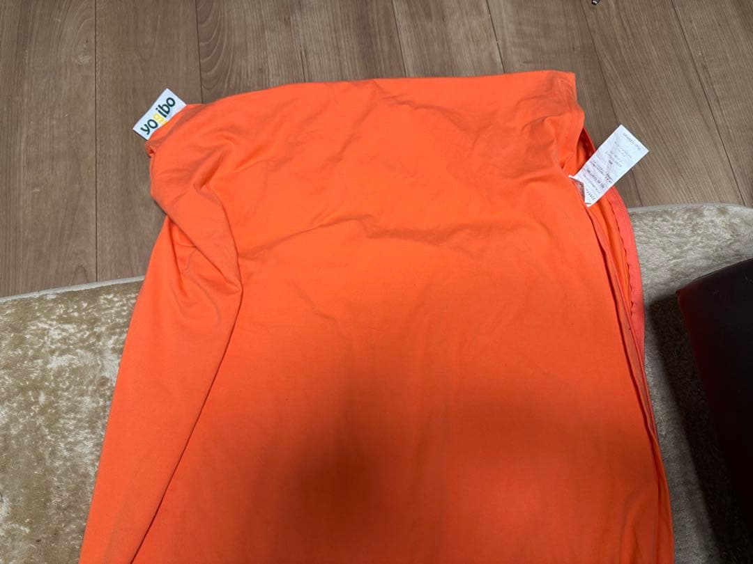 (正規品・洗濯済み)Yogibo Max キャロットオレンジ　カバー使用期間半年