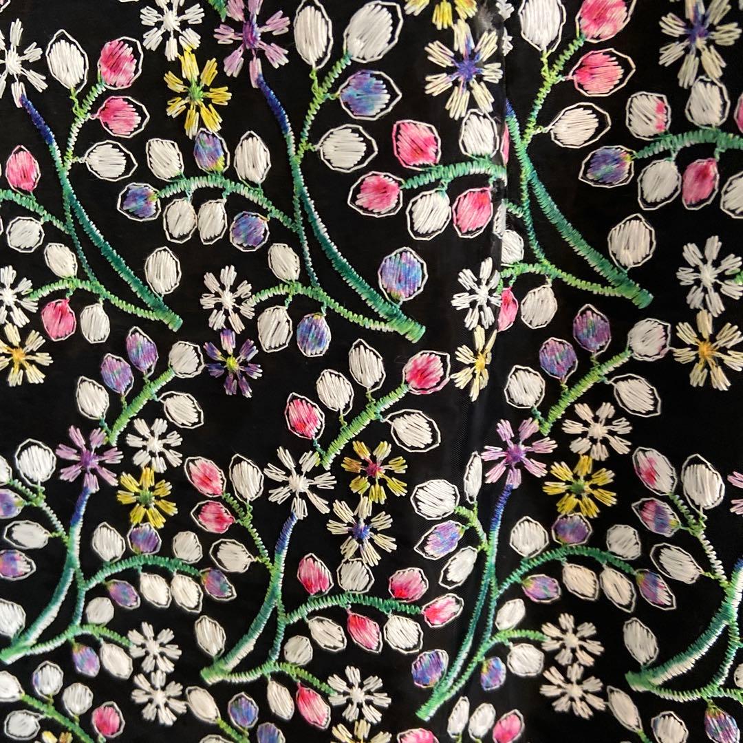 エムズグレイシー 花柄刺繍 半袖ワンピース　38