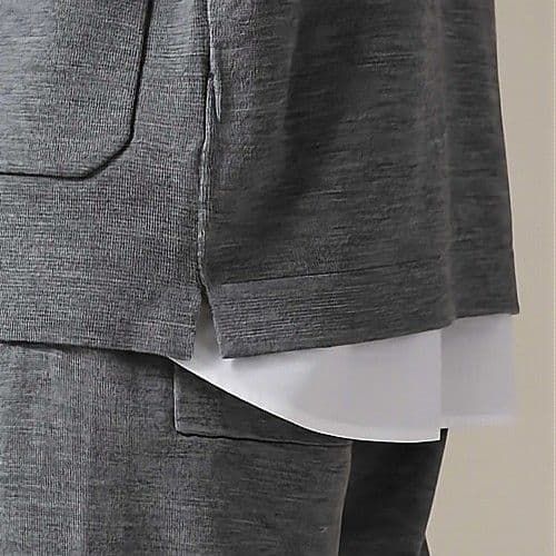 【美品】［毛玉レスニット］ファインゲージダブルブレストジャケット