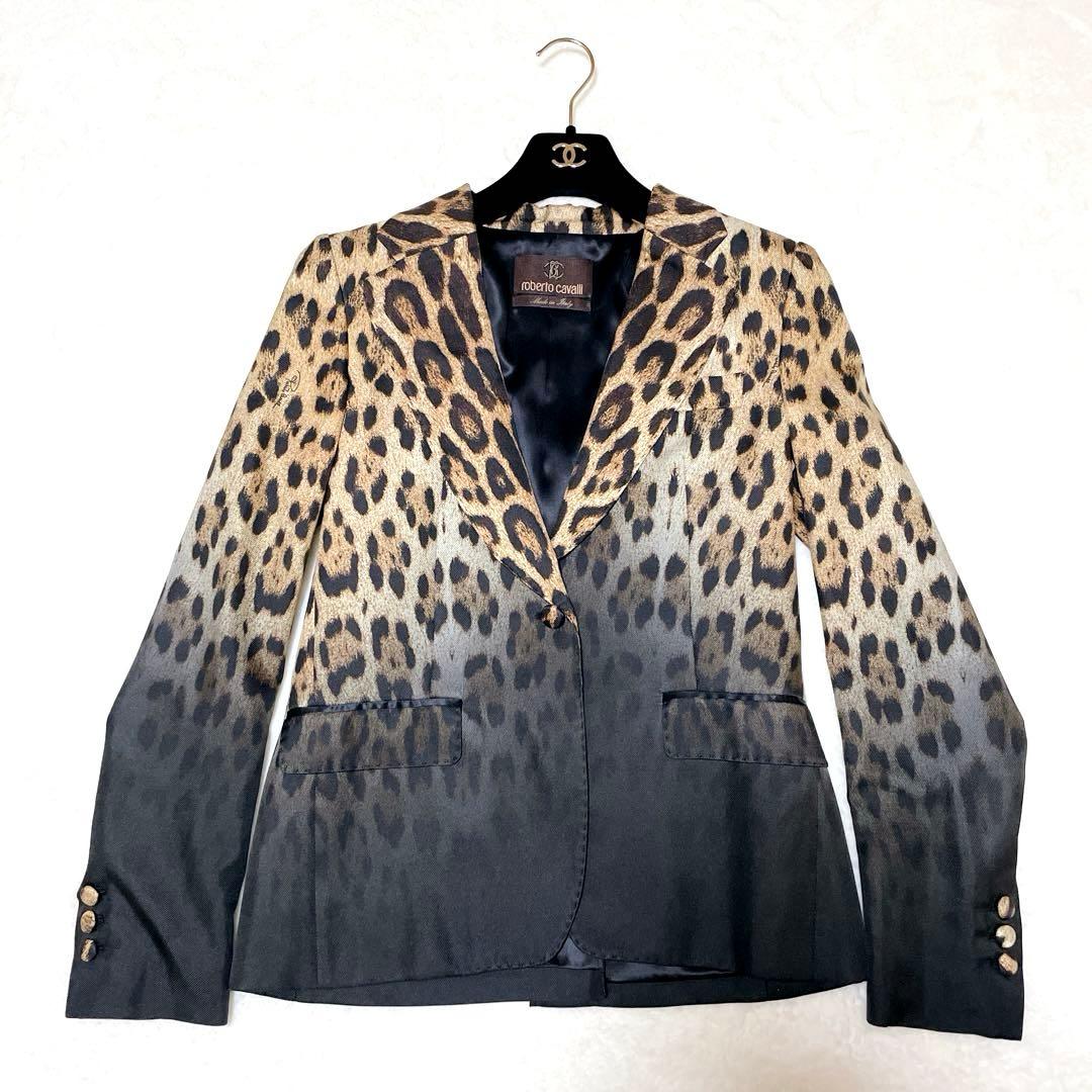 【美品】Roberto Cavalli テーラード ブレザー　シルク100%