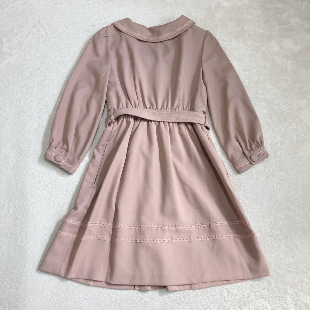 【未使用タグ付き】ウィルセレクション　くすみピンク　ワンピース　コート　リボン