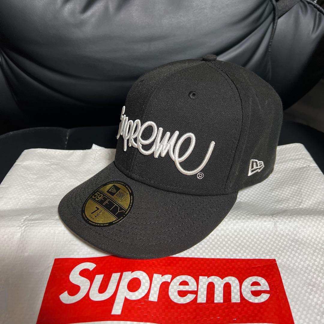 最終値下　正規品　supreme✖️NEW ERA コラボキャップ　ブラック