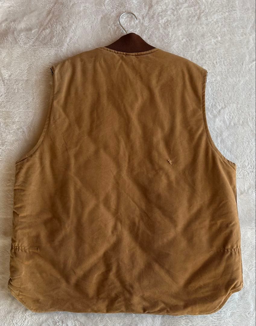 【星タグ】【80s90s】USA製 carhartt ダックベスト 腰ゴム XL