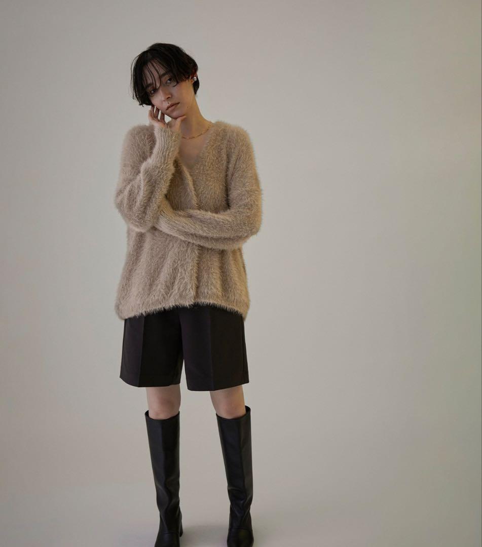 SALON adam et rope シャギーVネックニットカーディガン