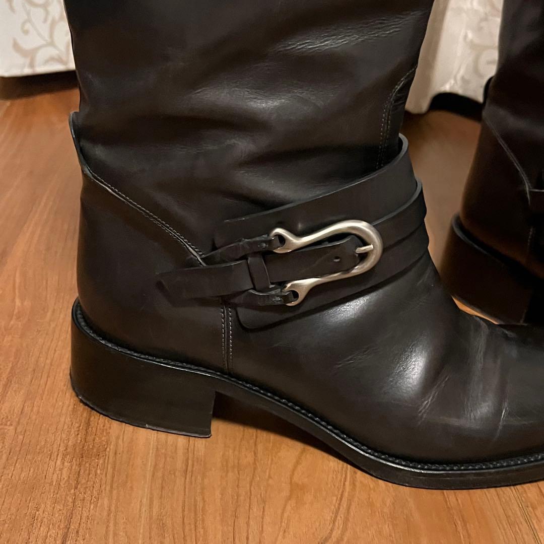 37 SARTORE ロングブーツ　ダークブラウン　レザー　サルトル　24