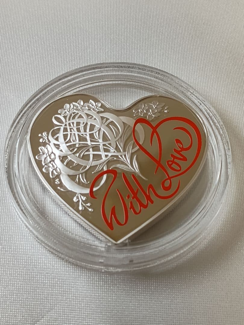 2016年 WithLove 5ドル記念ハート型 純銀銀貨 1oz