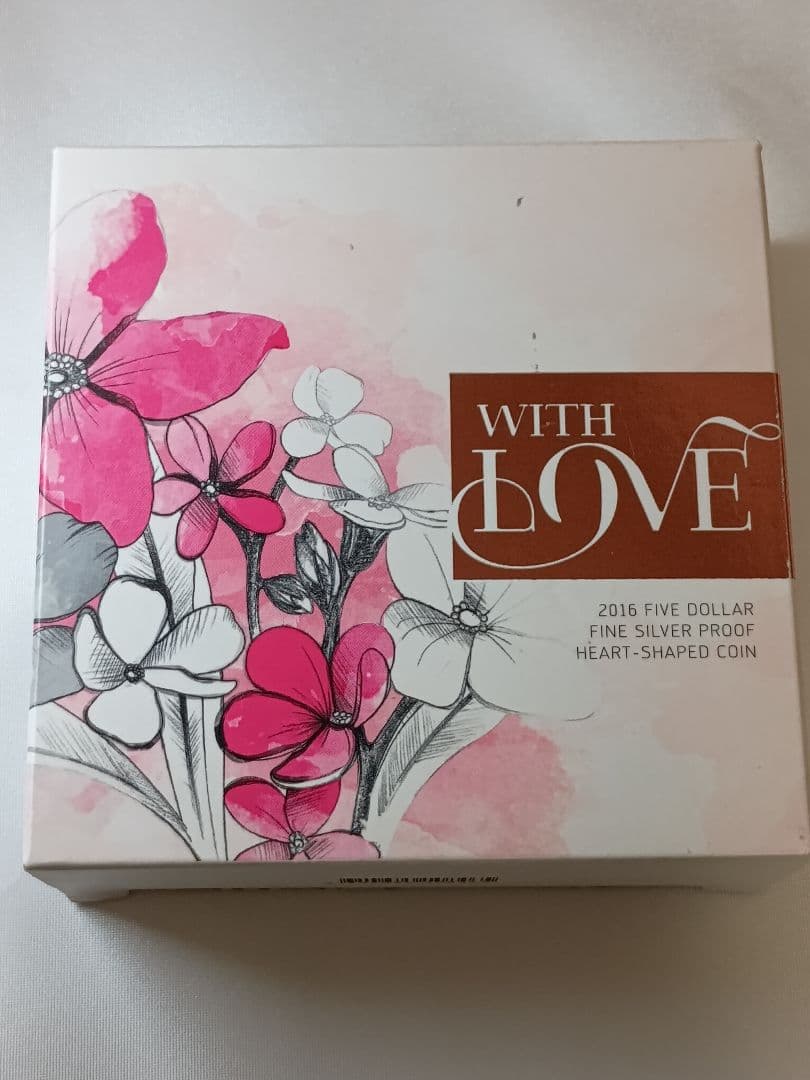 2016年 WithLove 5ドル記念ハート型 純銀銀貨 1oz