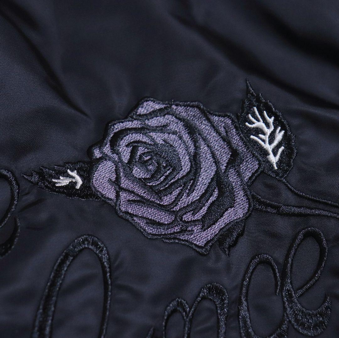 【ネギマ様】RVCA バックデカ刺繍 薔薇刺繍 中綿 MA-1 ジャケット M