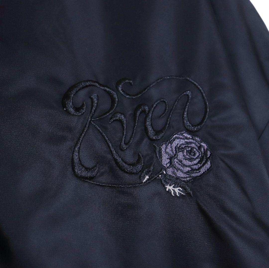 【ネギマ様】RVCA バックデカ刺繍 薔薇刺繍 中綿 MA-1 ジャケット M