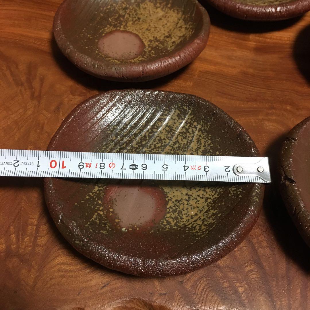 備前焼　牡丹　胡麻　たたき皿　タタキ皿　5客揃