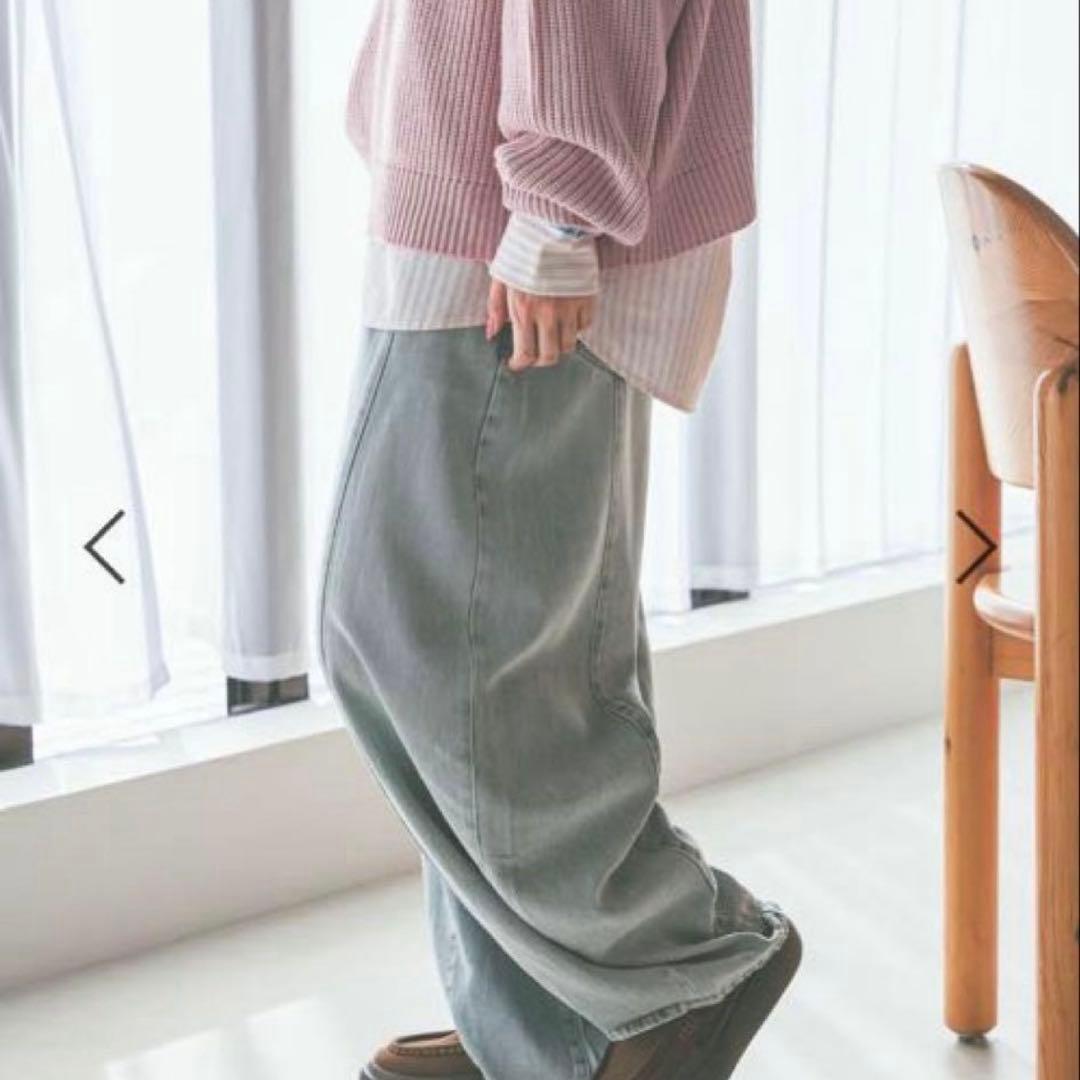 niko and... 3Dドロップデニムパンツ　ベージュインディゴ