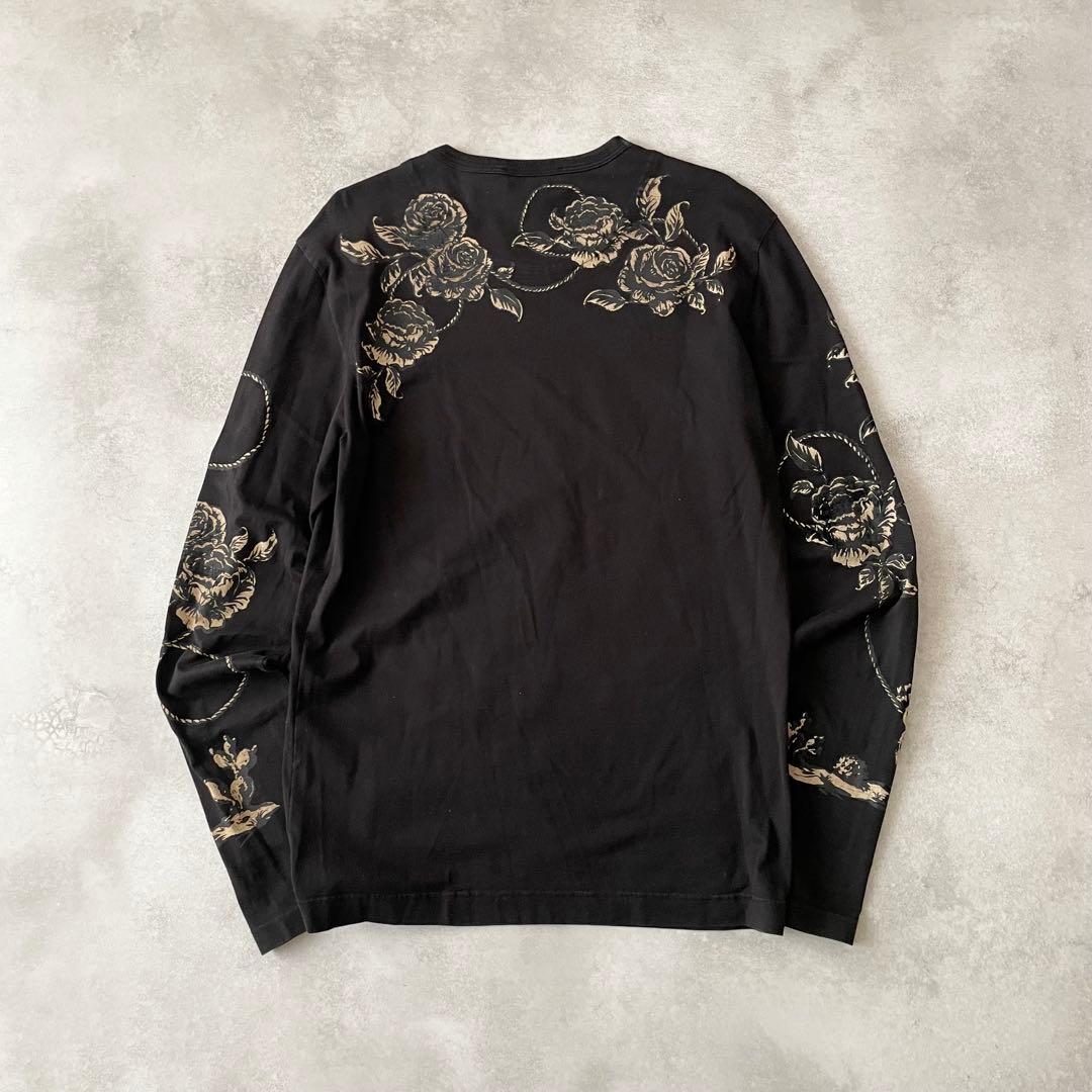 Dolce&Gabbana ドルガバ ロンT 天使 ブラック 花柄 44
