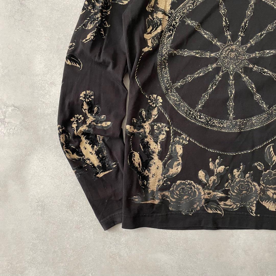 Dolce&Gabbana ドルガバ ロンT 天使 ブラック 花柄 44