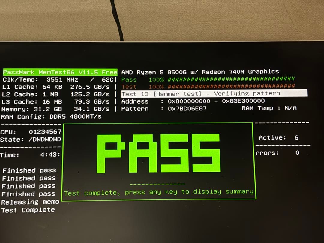 WINTEN DDR5-4800 32GB 動作確認済み 本体のみ 相性問題あり