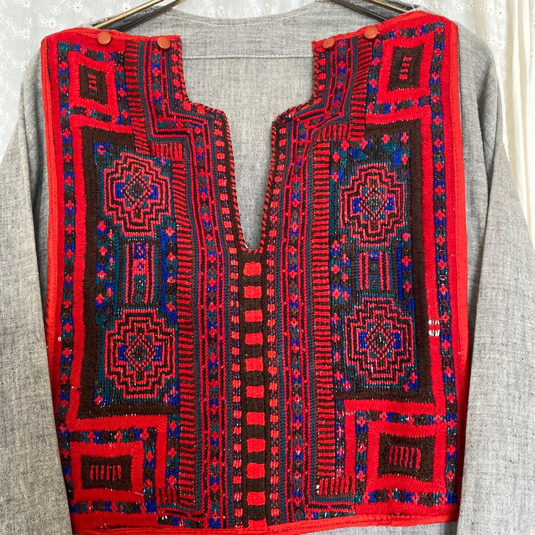 ＊バロチドレス＊赤のバロチ刺繍ワンピース ＊民族衣装＊