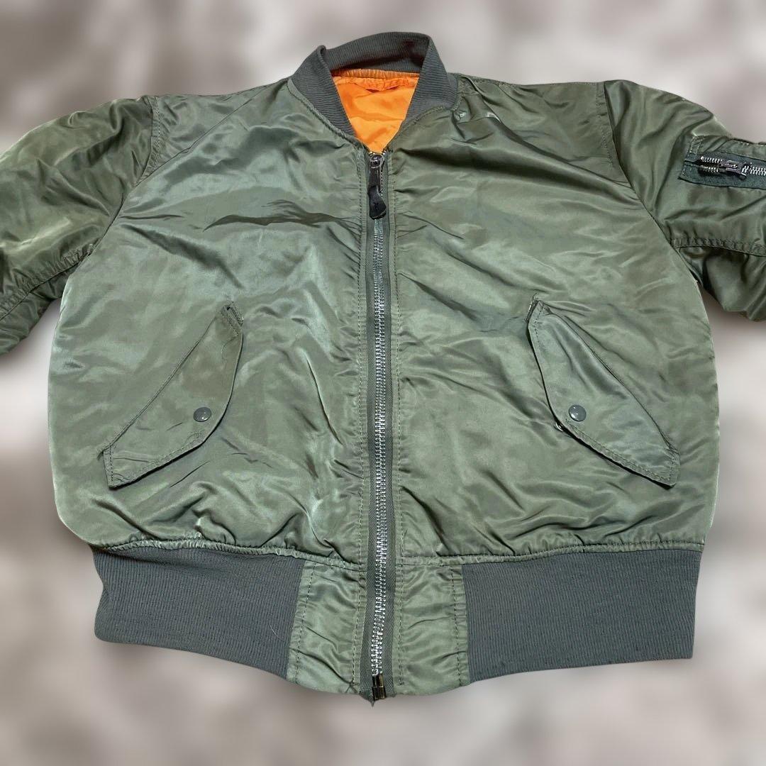 90s USA製Alpha Industries MA-1 オリーブグリーンM