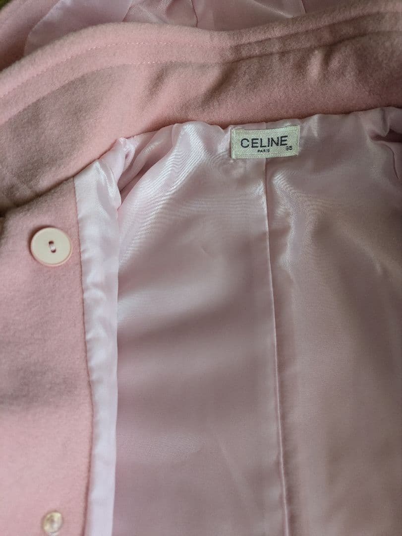 美品　CELINE BABY セリーヌ　コート　フード付き　ピンク　95㎝