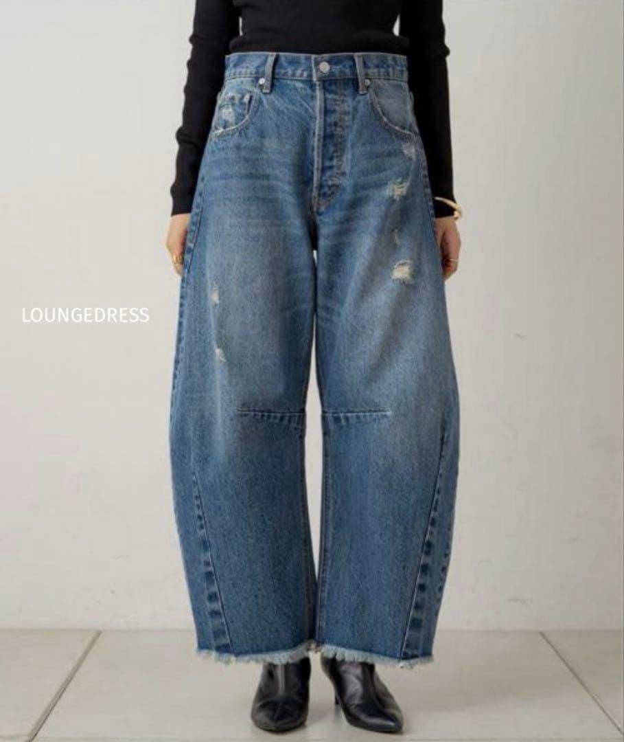 ラウンジドレス LOUNGEDRESS コクーンデニム カーブデニム S