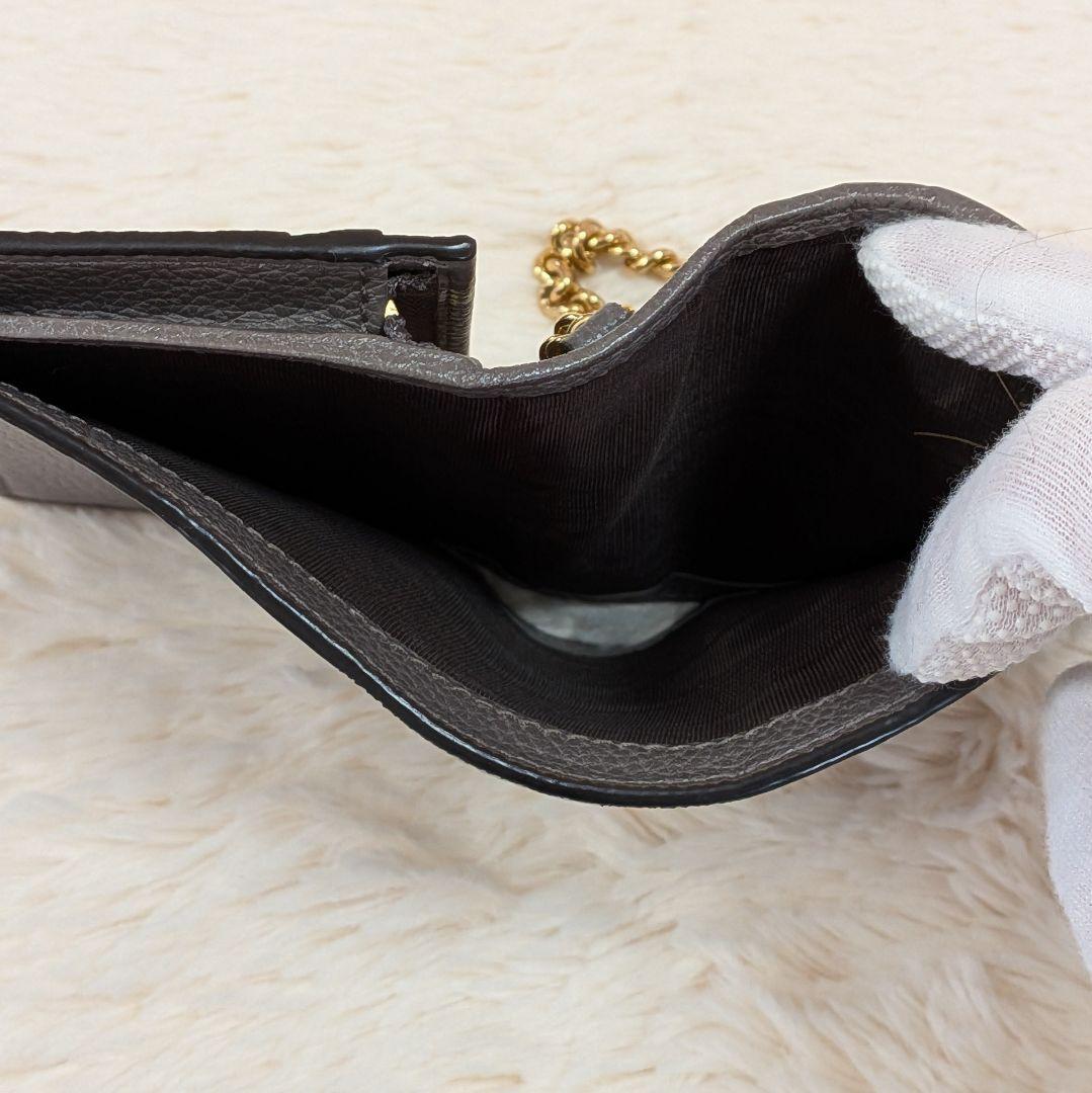 極美品✨️グッチ 二つ折り財布 ズゥミ チェーンウォレット インターロッキング