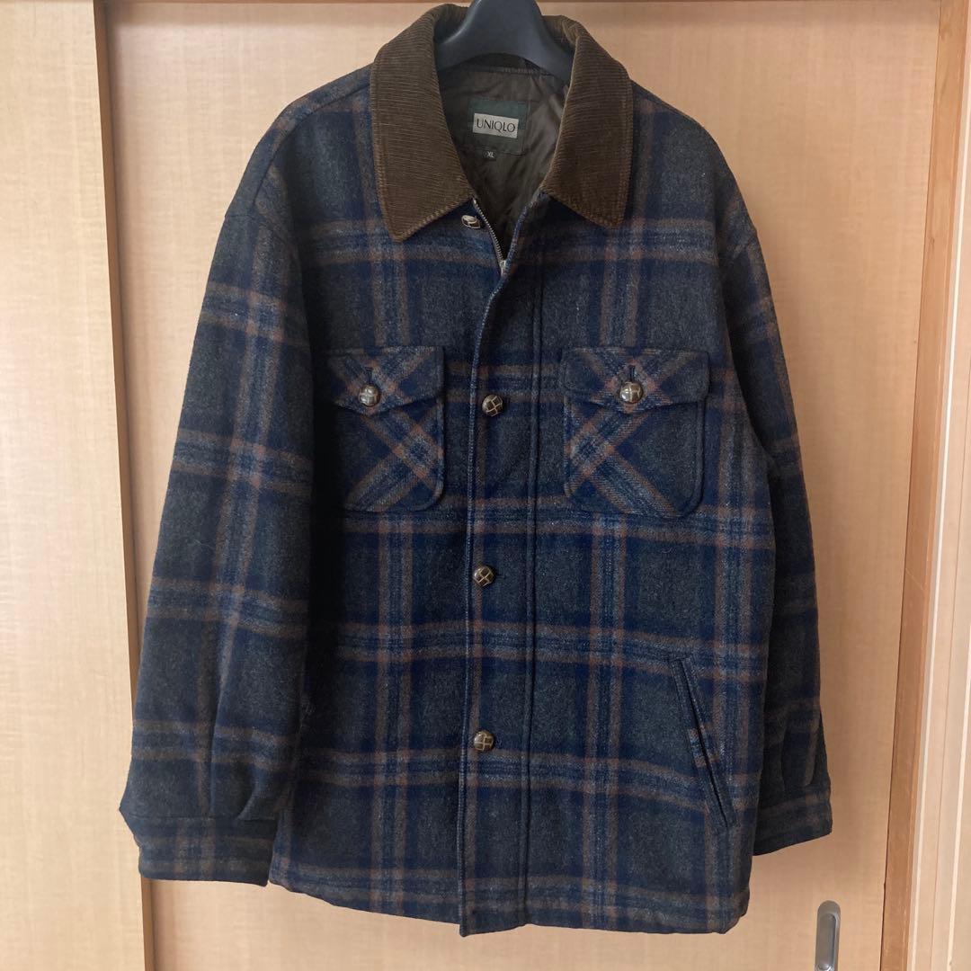 OLD UNIQLO ユニクロ　緑タグ ウールジャケット チェック柄