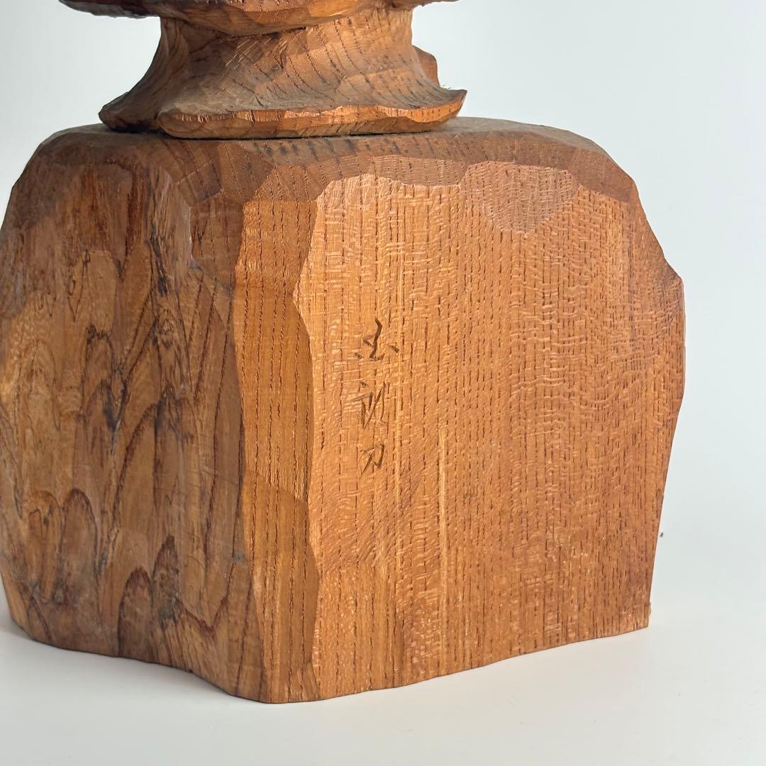 仏像 仏教美術 観音菩薩 木彫り 在銘 約高さ67cm 観音