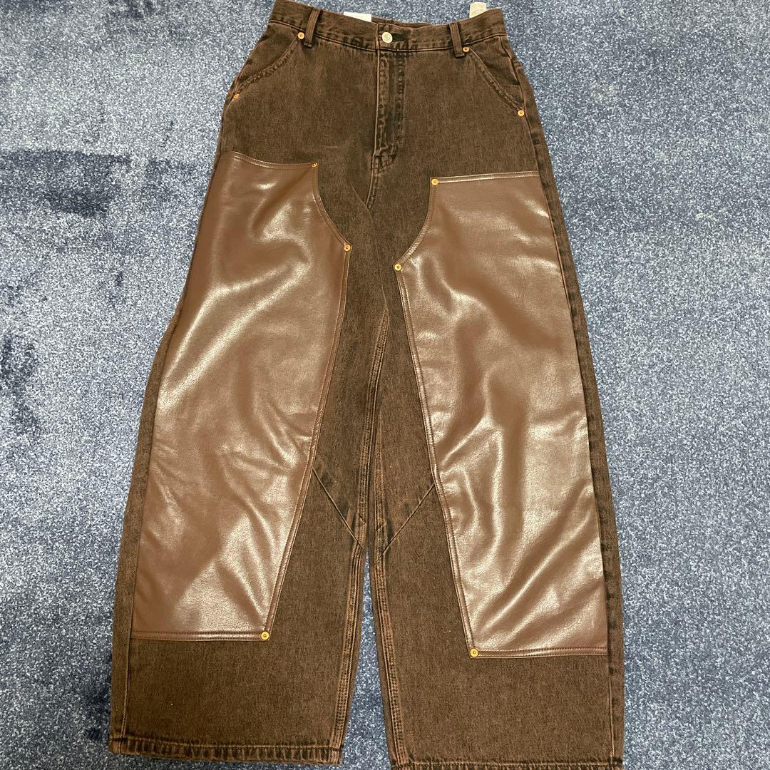 ねこ　MOUSSY F/LEATHER DOUBLE KNEE