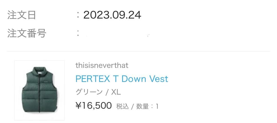 【美品】thisisneverthat ダウンベスト ダークグリーン
