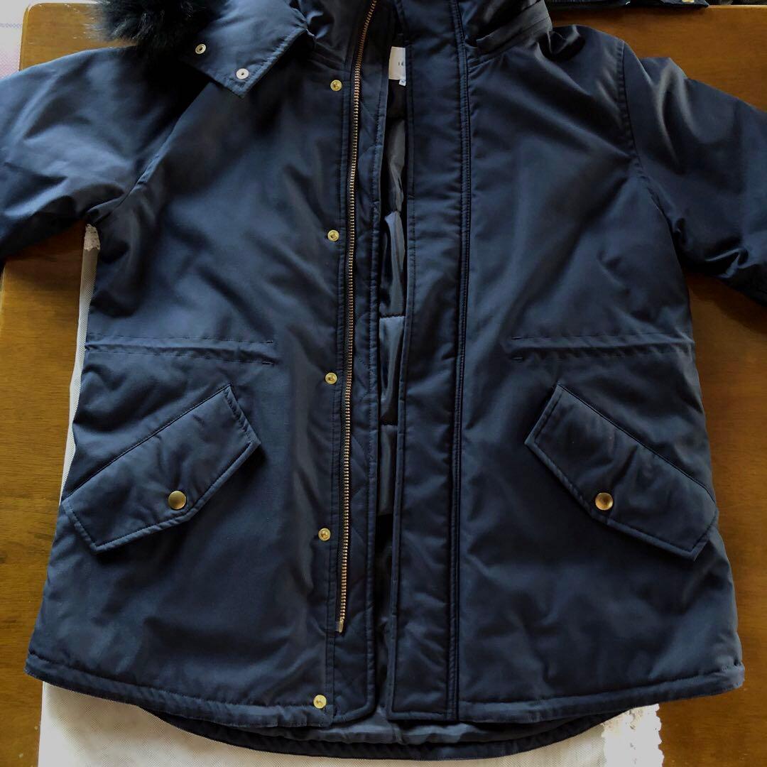 美品　イエナ　レディース　モッズコート　リアルファー　中綿　アウター　紺　M