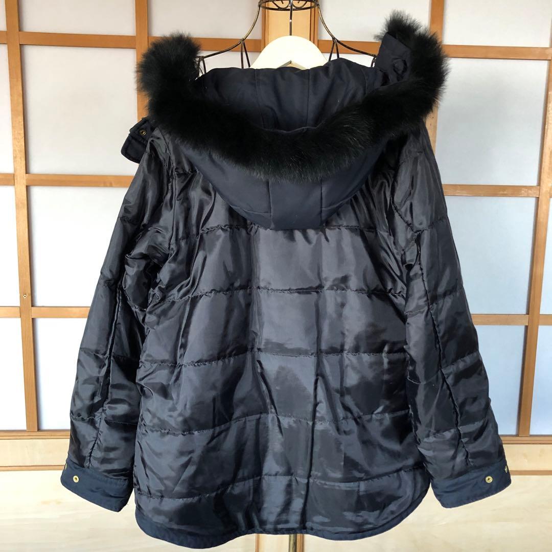美品　イエナ　レディース　モッズコート　リアルファー　中綿　アウター　紺　M
