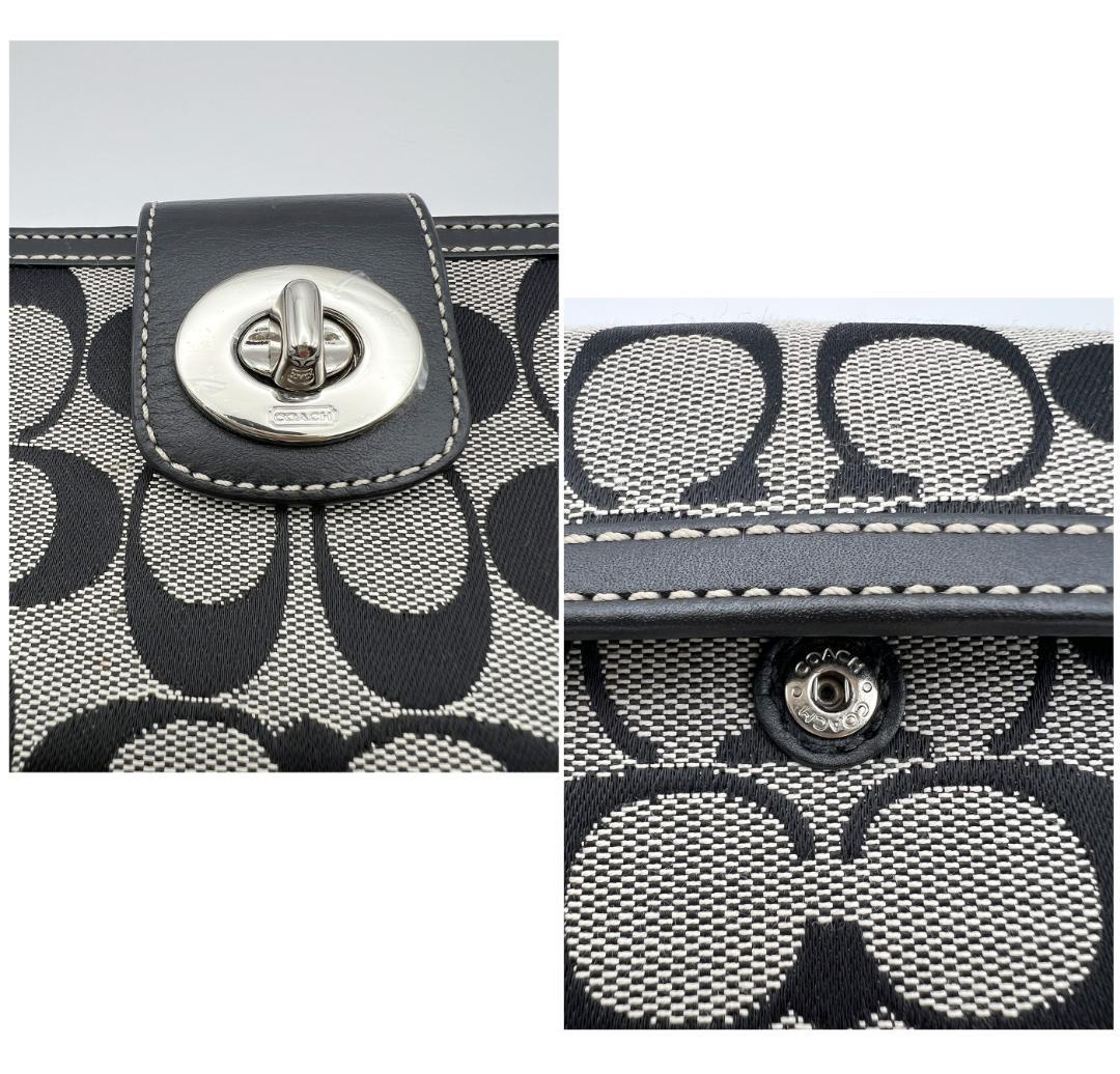 美品 COACH コーチ シグネチャー長財布 ブラック