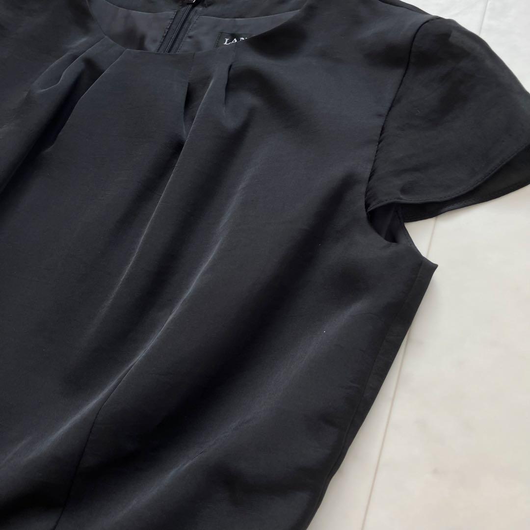 ランバンコレクション ワンピース 黒 ティアード 38