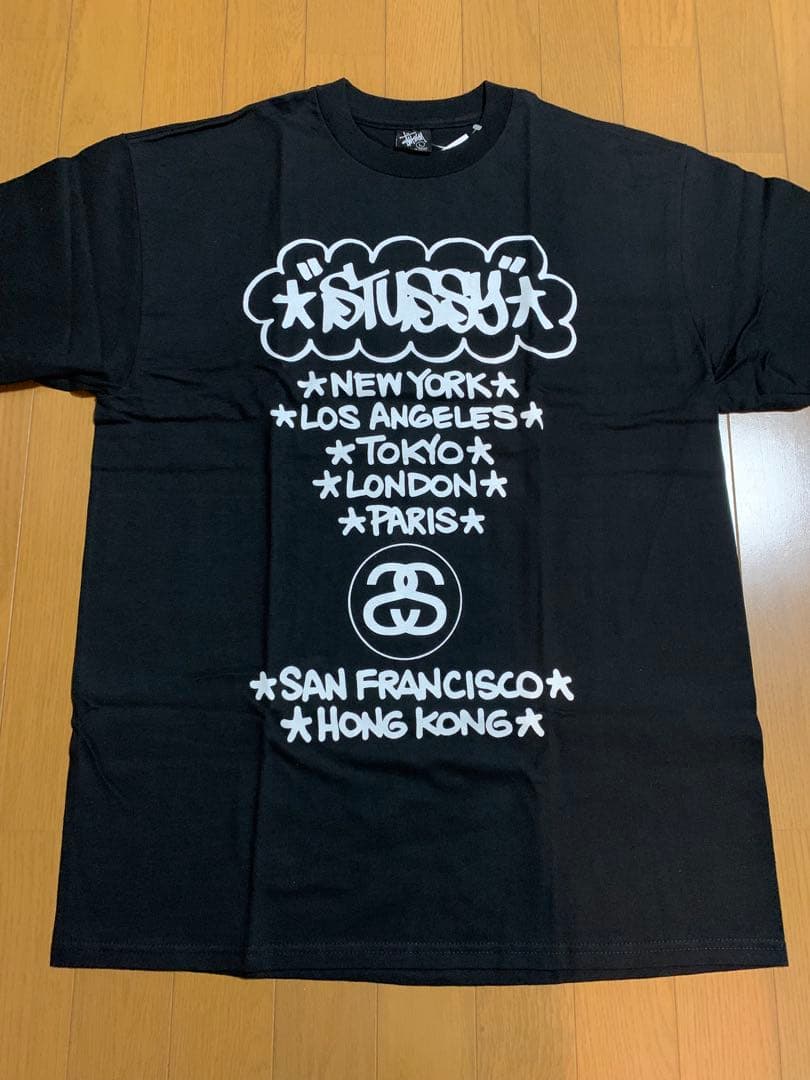 未使用品 STUSSY×ERIC HAZE ワールドツアー Tシャツ 黒 L