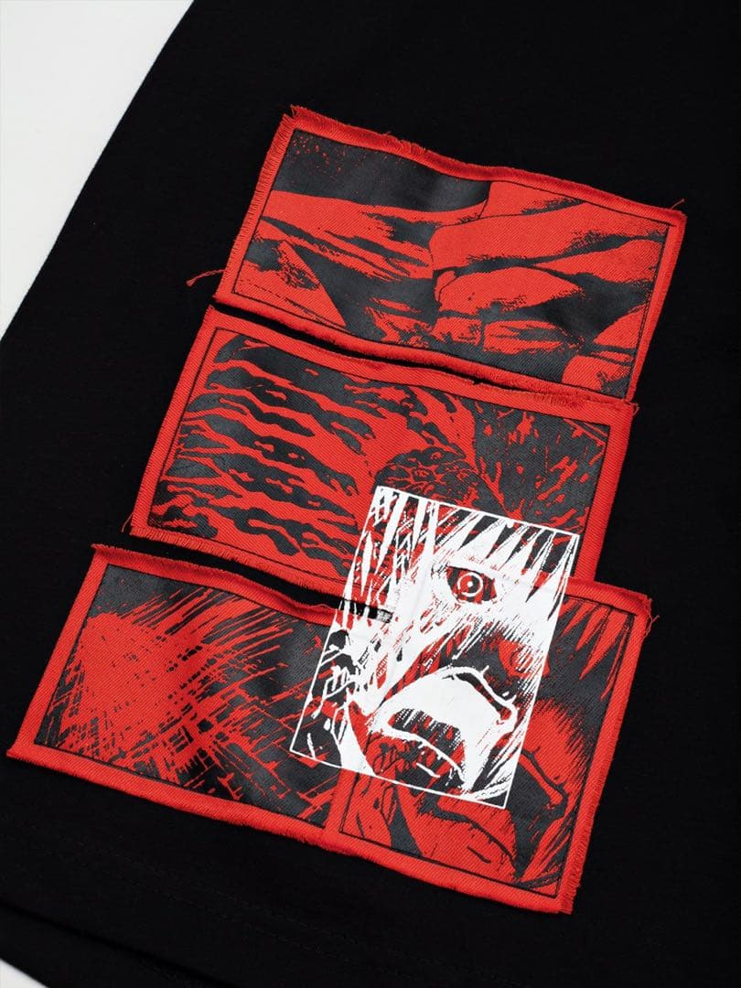DROPDEAD M 長袖Tシャツ 黒 赤