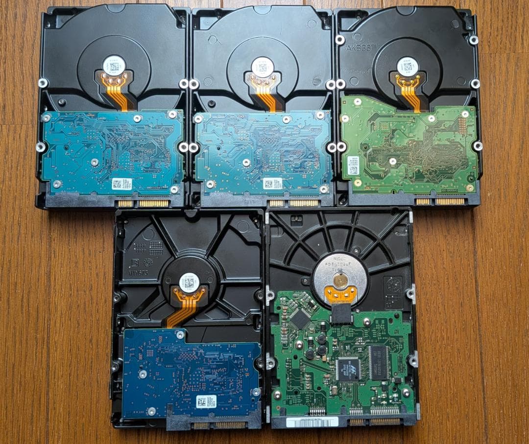 値下げ交渉歓迎♪ 4TB HGSTなど 正常判定 5台セット SATA HDD