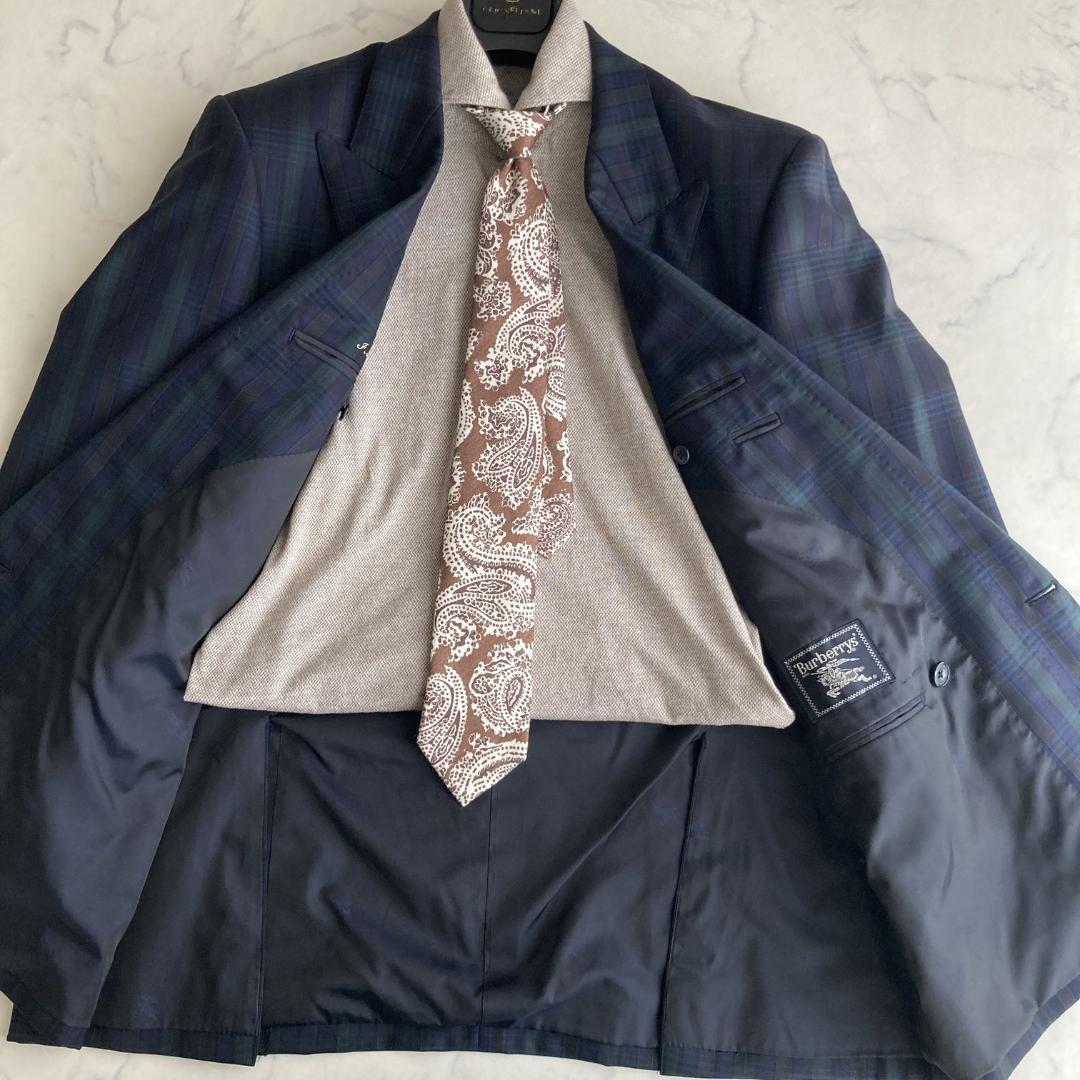 希少ＸＬ/ＡＢ７　BURBERRY バーバリー　金ボタンチェックジャケット