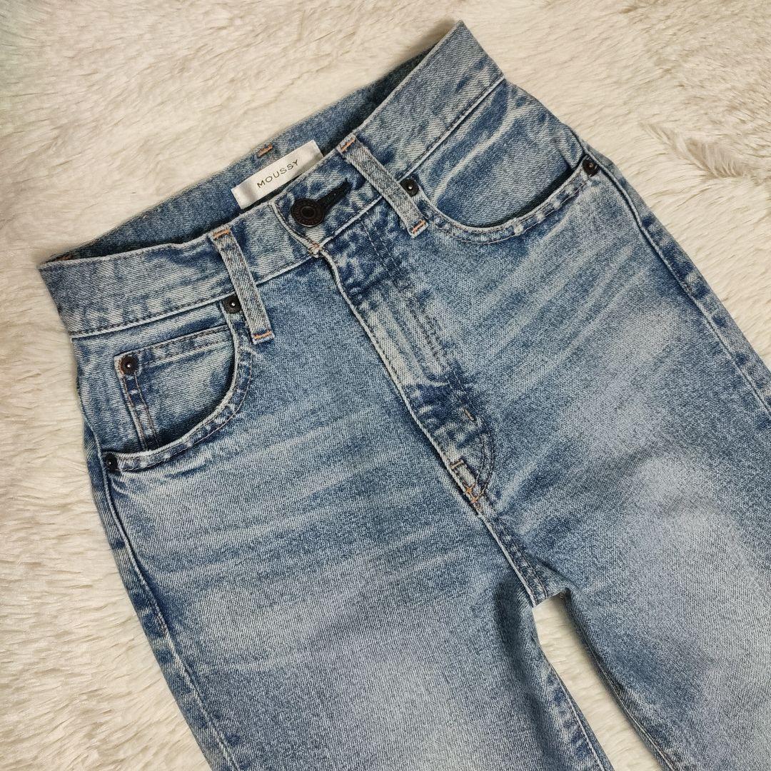 MOUSSY size 23 MVS フレアデニム ライトブルー マウジー