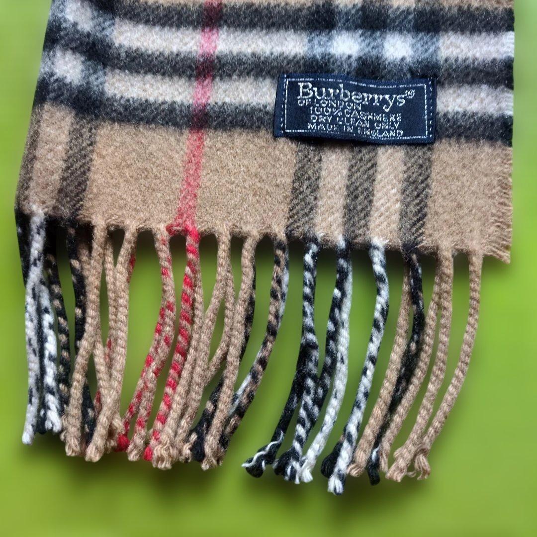 Burberrysカシミヤ100%ノバチェックマフラー ベージュ