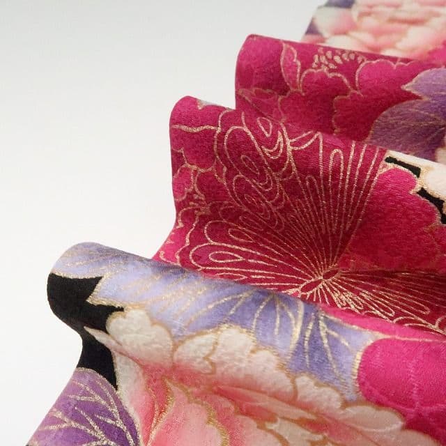ぽよん☆☆☆✾ｍ2048＊美品 正絹 金駒刺繡 蝶 トール 振袖3点セット