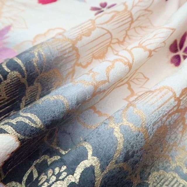 ぽよん☆☆☆✾ｍ2048＊美品 正絹 金駒刺繡 蝶 トール 振袖3点セット
