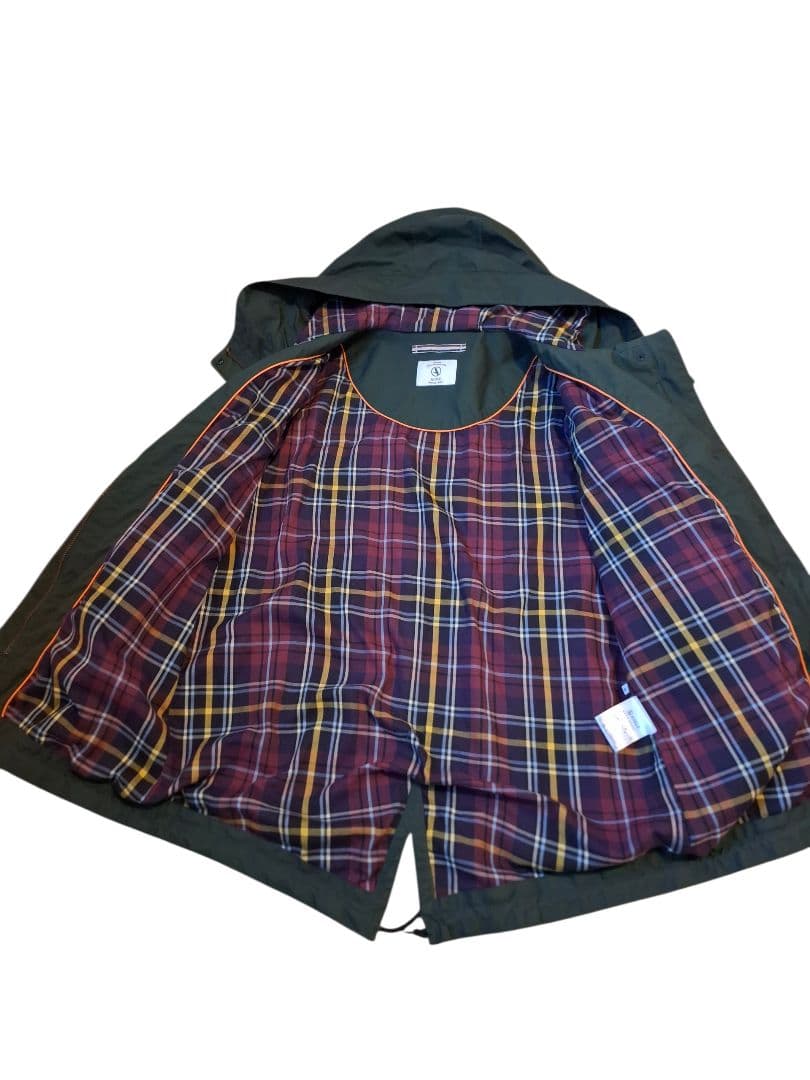 ​AIGLE エーグル モッズコート レディース M ナイロン チェック カーキ